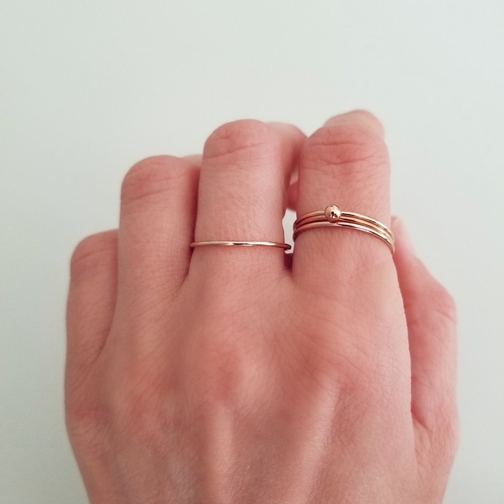 Rose Goldfilled Ball Stacker Ring